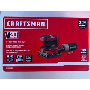 Craftsman V20 20V Cordless 1/4 Sheet Sander Tool Only CMCW222B New Red Black